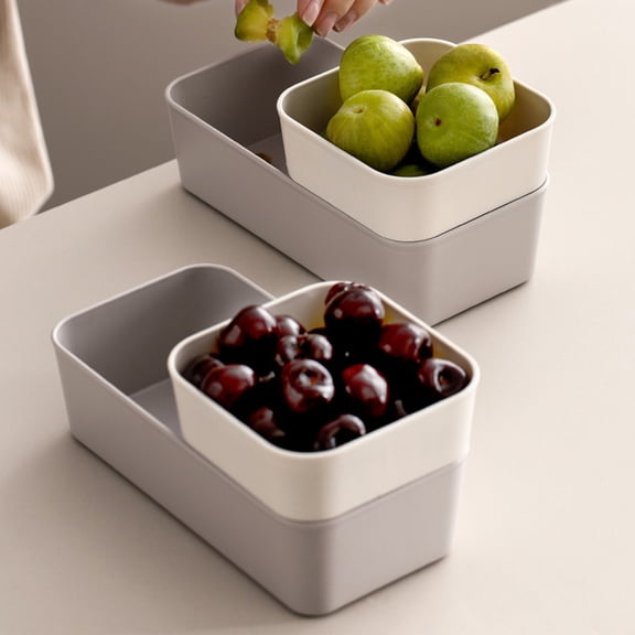 Drain Basket,2-Tier Dish Drainer with Dual Compartments, Stackable and Space-Saving Design,Suitable for Kitchen and Living Room