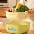 thumbnail image 1 of Drain Basket, Double Layer Green Eco-Friendly Plastic Multi-functional Durable Storage Basket for Dish Drying and Countertop Organization, Home and Kitchen Use, 1 of 6