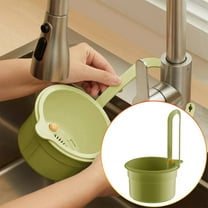 Drain Basket Drain Rack Green Eguiwyn , Faucet Hanging Filter Basket Multifunctional One Push Type Kitchen Faucet Hanging Drain Basket and Strainer Separate Filter Design Vegetable &