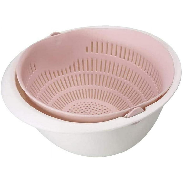 Drain Basket Rotating Drainer Double Layer Basin Veggie Filter