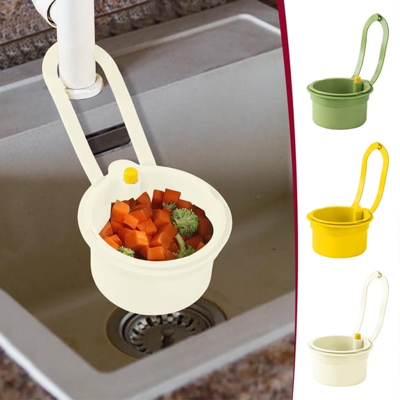 Drain Basket Wall-Mounted Sink Draining Basket with Notch Kitchen Sink Filter Screen for Dishwashers (1Pcs) JASKFLY