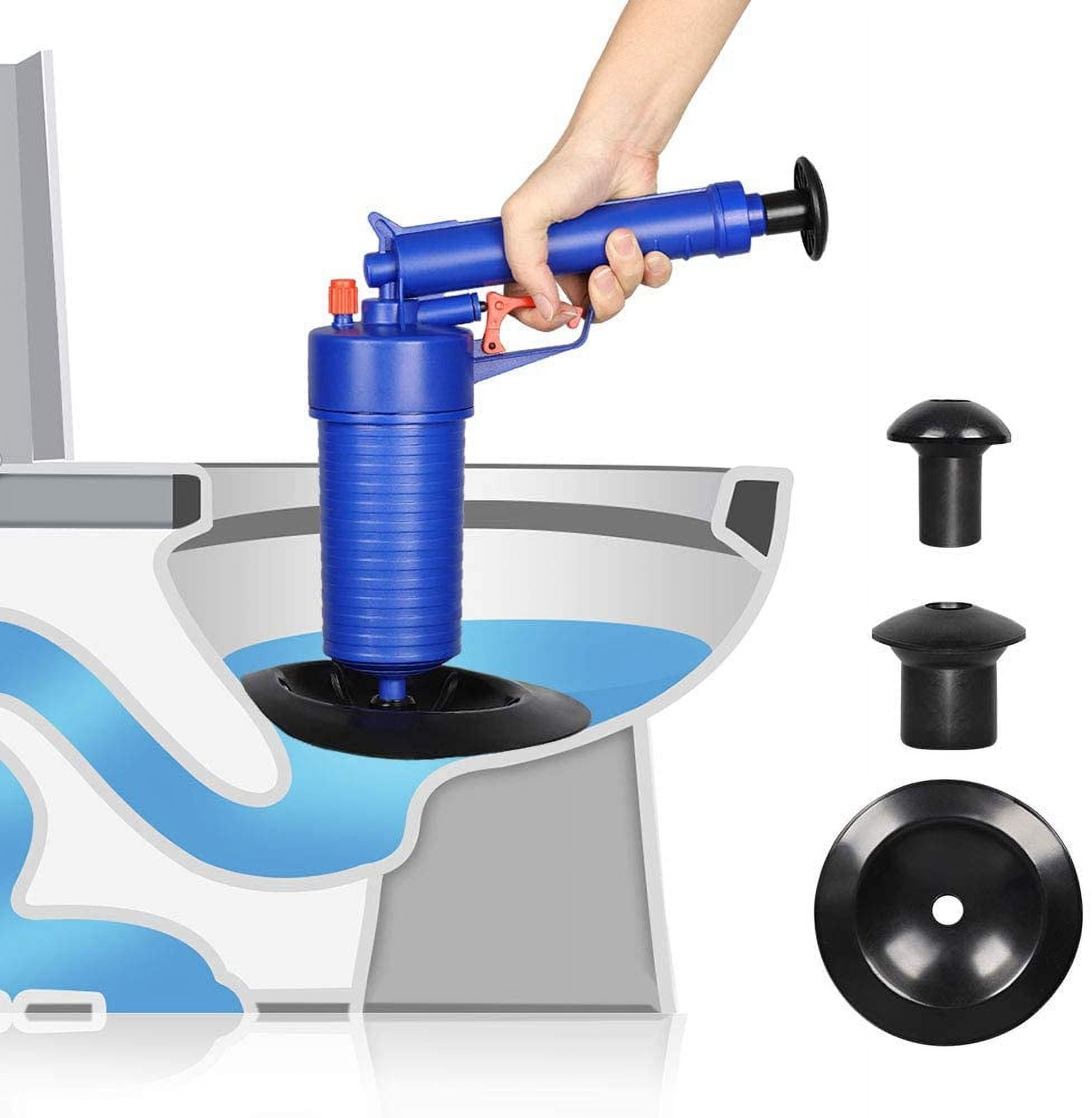 Toilet Plunger Set, Drain Clog Remover Tools High Pressure Air Drain  Blaster with Visual Barometer, Stainless Steel Toilet Unclogger Toilet  Snake for Bathroom, Sink, Kitchen, Clogged Pipe - Coupon Codes, Promo Codes