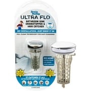 Drain Buddy Ultra Flo Sink Drain Stopper & Hair Catcher - Ultimate Clog Prevention Solution - Chrome Plastic