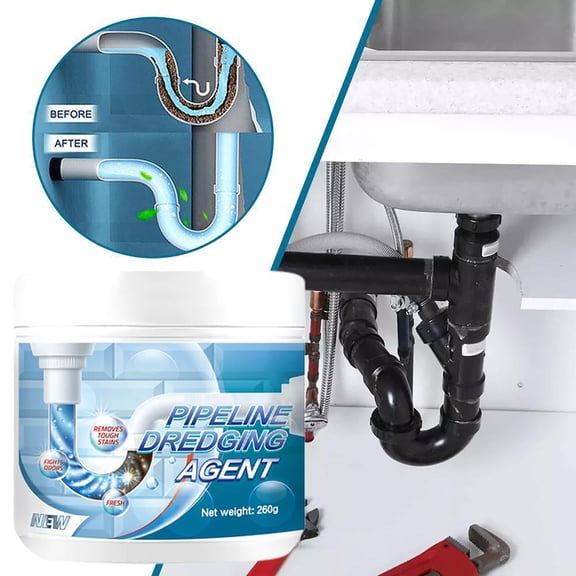 Drain Care Agent for Kitchen and Bath, 1 Pack Deep Action Line Maintainer, Dissolving Power for Grease Paper Food Buildup, Ideal for Basin Tub Shower Floor Opening