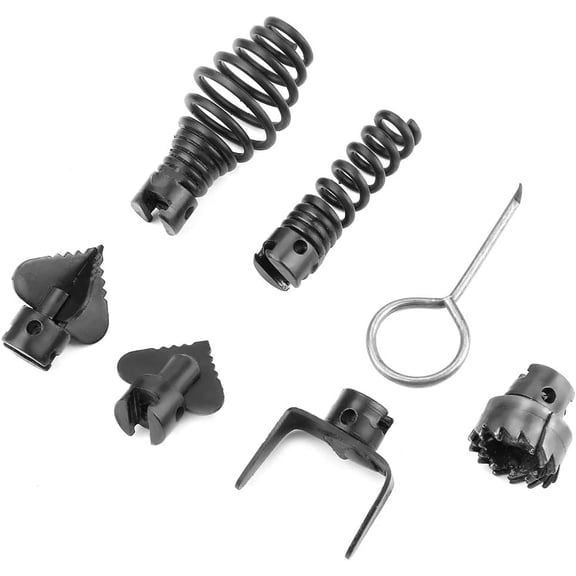 Drain Cleaner Combination Cutter Head Set, 16mm 7 PCS Pipe Dredging Machine Tools for Pipeline Maintenance