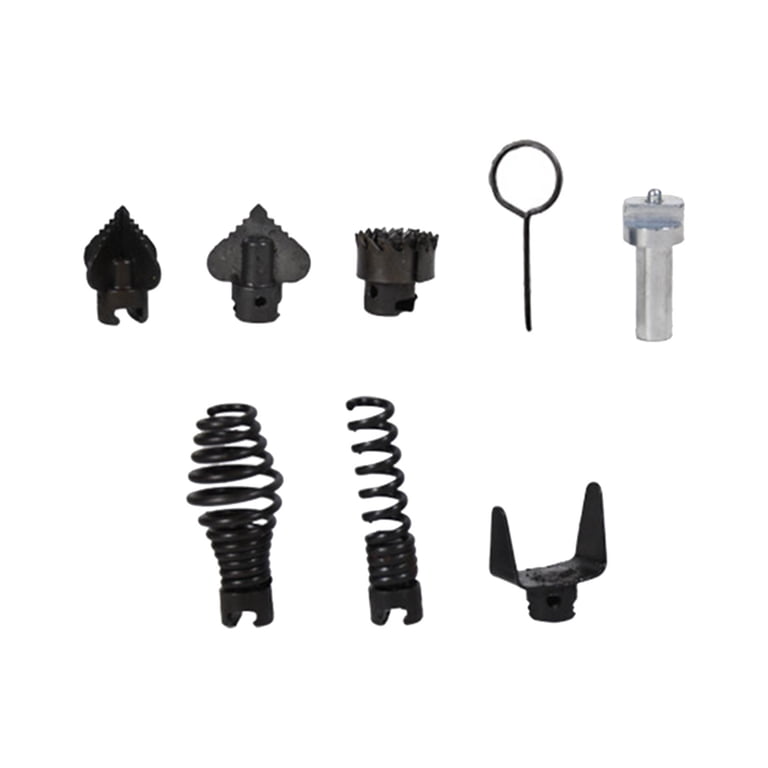 7-Piece Drain Cleaner Cutterhead Set - Spring Loaded Tools For Pipe Dredging And Unclogging 1 thumbnail image