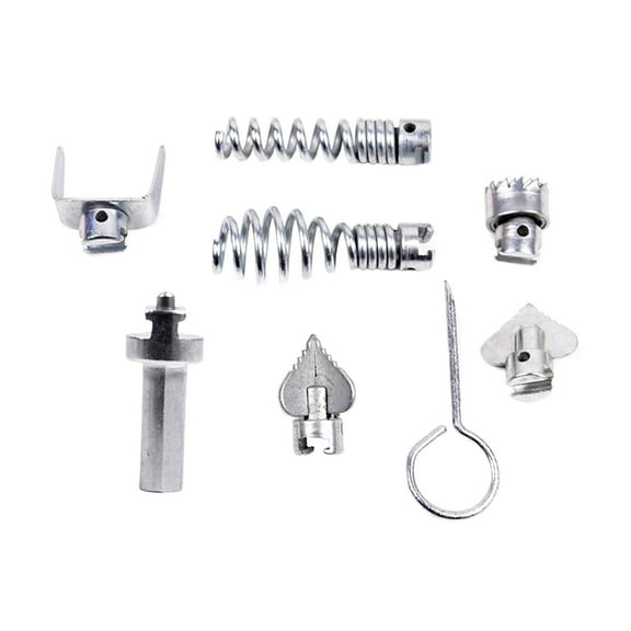 Drain Cleaner Cutter Heads Set Drain Cleaner Machine Combination Cutter Head Drain Drain Line Cleaner Tool for Drain Cleaning Machines Hotel 8pcs