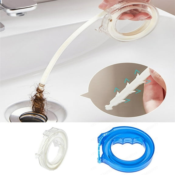 Drain Cleaner, Czzoypi Retractable Hair Removal Tool, Flexible 43cm Sink Snake Pipe Dredge with Storage Box