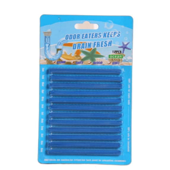 Drain Cleaner Deodorizer Sticks - Keep Drain Pipes Clear, Prevent Clogs for Kitchen, Bathroom, Toilet Blue