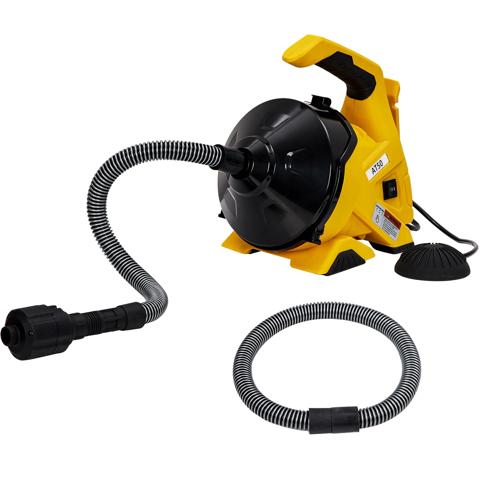 Drain Cleaner Machine 30Ft, Autofeed Electric Drain Auger for 3/4In 2In Pipes, Cable in Piano