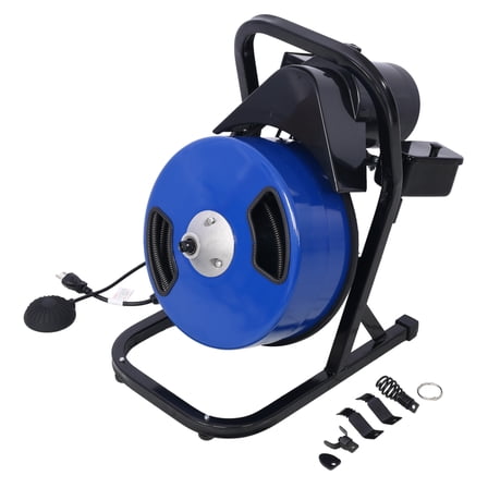 Drain Cleaner Machine 60ft 1/2 Inch Electric Auger with 4 Cutters