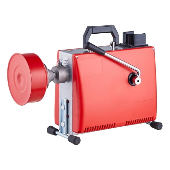 Drain Cleaner Machine 66FT x 5/8 Inch, Electric Sewer Snake Auger Kit - 250W with 7 Cutters, 2 Steel Cables (66' & 15'), CW/CCW for 1.6-4" Pipes