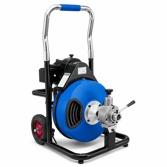 HPDAVV 100 ft Electric Drain Cleaner Machine, 550W Portable Sewer Snake Drain Auger with Wheels