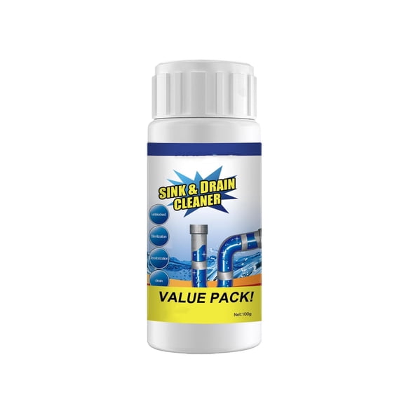 Drain Cleaner Powder Powerful Enzyme Formula, QQZ Fast Acting Clog Remover for Kitchen Sink Toilet Pipe, Non Corrosive Safe Drain Opener Chemical for Shower Bathtub Sewer Lines