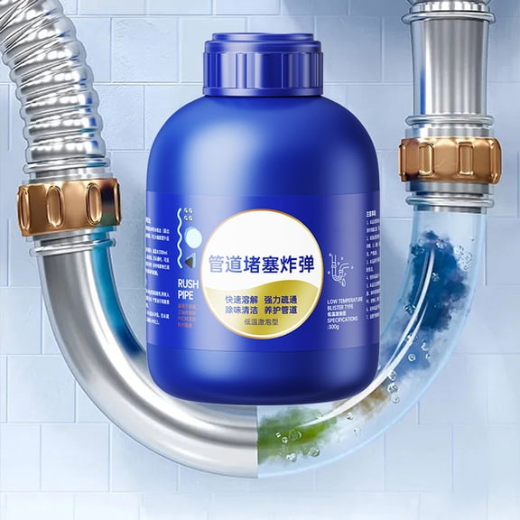 Drain Cleaner and Deodorizer for Kitchen Sink, Bathroom, Toilet and Sewer Pipes, Hair and Grease Clog Remover, Non-Corrosive Unclogging