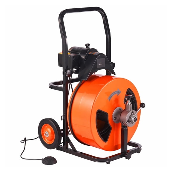 Drain Cleaning Machine 100FT x 3/4 Inch, Sewer Snake Auger