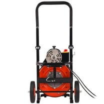 Drain Cleaning Machine for 1" 2" 3" 4" Pipes, 75 FT Auto-Feed Auger with Air Foot Switch & 4 Cutting Heads
