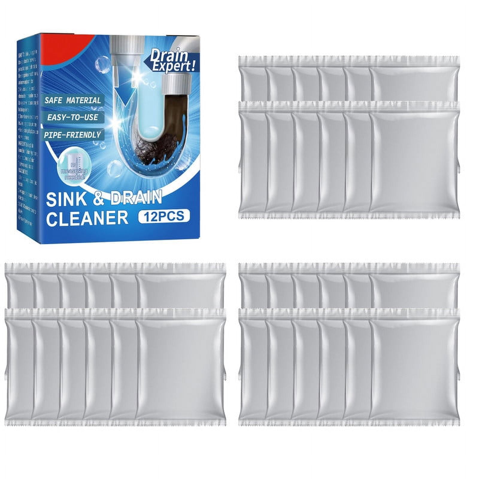 Drain Clog Remover, 12 Pack/Box, Powerful Sink Drain Cleaner for Slow