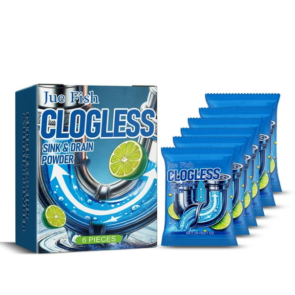 Drain Clog Remover,6 Pcs Powerful Drain Cleaner Powder,Drain Maintenance Breaks Down Grease,Paper, Fat & Oil,Septic Safe,Hair Clog Remover,Deodorizer