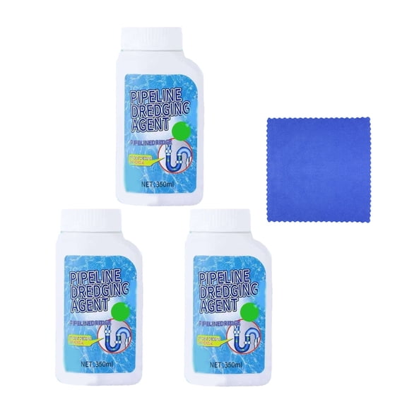 Drain Clog Remover, Fast-Acting Dissolves Hair, Grease & Soap Scum for Kitchen Sinks, Bathrooms, Showers & Toilets 3Pcs