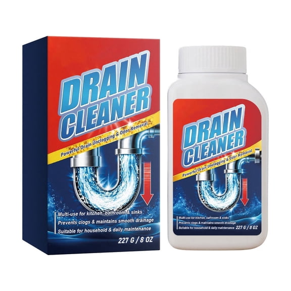 Drain Clog Remover Powder For Kitchen And Bathroom Sinks Hair Grease Dissolver And Deodorizer 227g