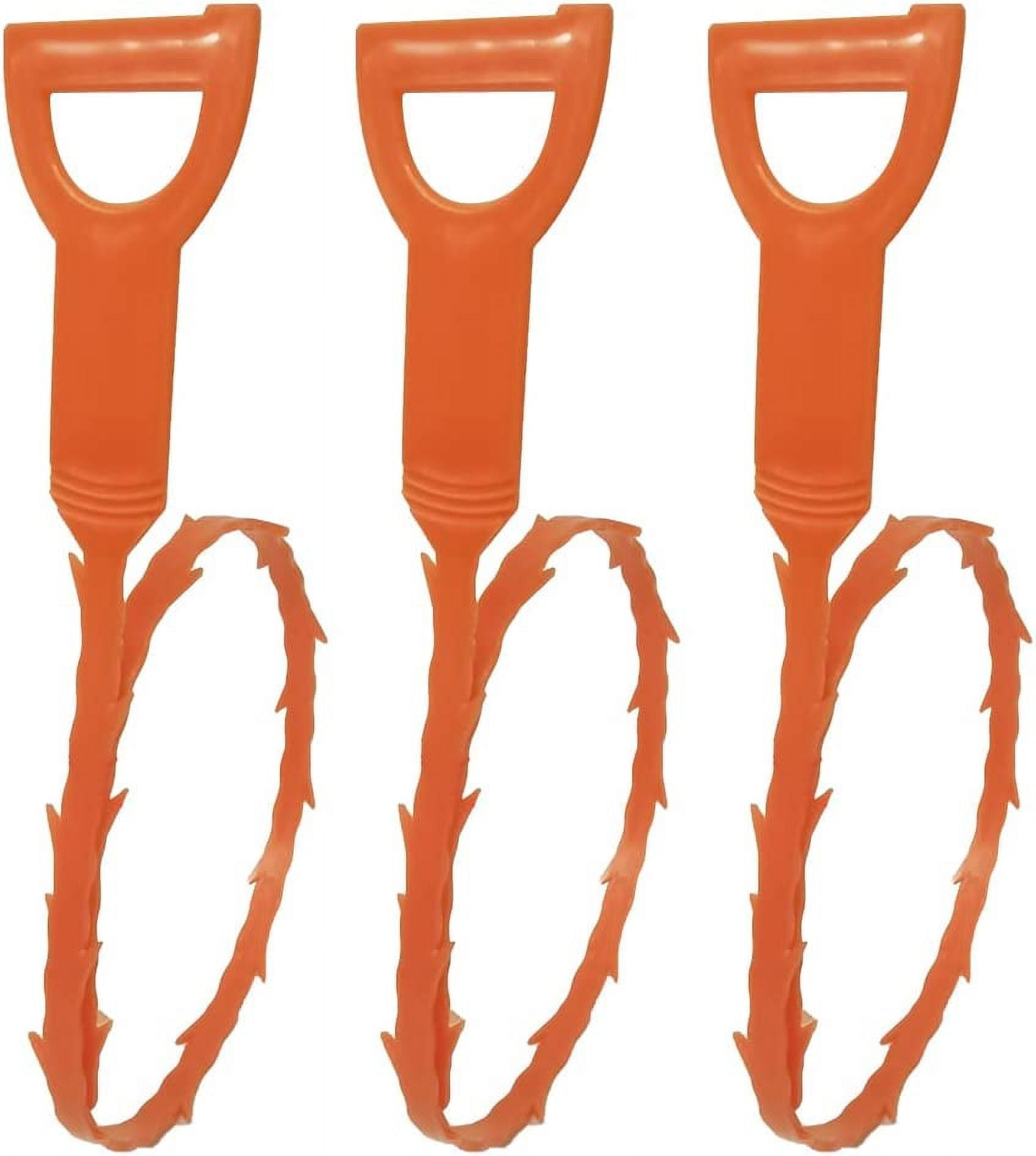 Simple Craft 5 Pack 20-inch Plumbing Snake Drain Clog Remover - Orange