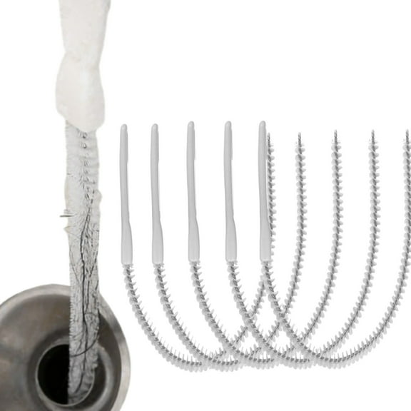 Drain Clog Remover Sticks 5 Pack | Sink & Tub Hair Catcher Tool | 17.7in ABS Sewer Cleaner | Bathroom, Kitchen Pipe Unclogger | Reusable Plumbing Snake | Chemical-Free Solution for Blocked Drains