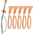 thumbnail image 1 of Drain Clog Remover Tool, Includes 5 Plastic and 1 Stainless Drain Snakes, Effectively Clean Hair and Other Clog for Toilet, Kitchen Sink, Bathroom Tub, 6 Pack, 1 of 4