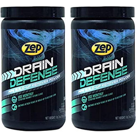 Drain Defense Enzymatic Cleaner Powder - 18 oz (Case of 2) ZDC16 - Safe for Pipes and Septic Systems