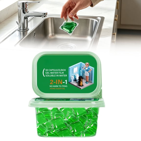 Drain Deodorizer Beads, Powerful Sewer Drain Odor Remover, Fresh Scent Anti-Odor Capsules, Preventative Cleaner for Kitchen Bathroom Sink & Drain Traps, 50PCS,1Box
