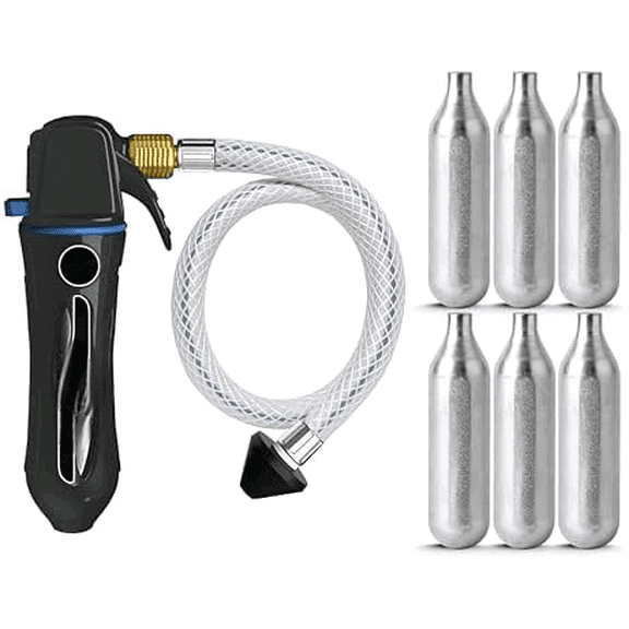 Drain Device - AC Drain Line Cleaner, with a flexible hose to Clear all HVAC Clogs, (Comes with 6 Unthreaded CO2 Cartridges, AC Cleaner Blaster Opener Kit Device, Clear your lines today