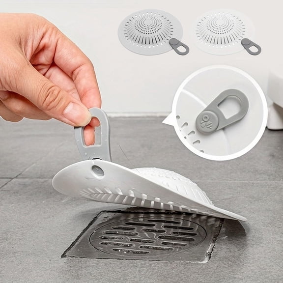 Drain Filter, Silicone Catcher Shower Drain, Drain Catcher Kitchen Sink, Sink Strainer, White 6-Inch Universal Drain Guard That Fits Most Standard Sink Openings, Blocks Stray,