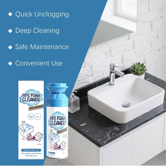 Drain Foam Cleaner Pipe Unclogger Foam Drain Cleaner Kitchen Bathroom Sink Toilet Blockage Remover Odor Eliminator Deep Cleaning For Home Plumbing Use