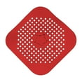 thumbnail image 1 of Drain Hair Catcher Pad,Square Drain Cover,Filter Screen,Silicone Tube Trap Shower With Sucker For Bathroom Kitchen,5.5" Flat Square Rubber Strainer Plug Filter Bathtub Sink Home Drain Protector(Red), 1 of 9