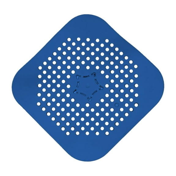 Drain Hair Catcher Pad,Square Drain Cover,Filter Screen,Silicone Tube Trap Shower With Sucker For Bathroom Kitchen,5.5" Flat Square Rubber Strainer Plug Filter Bathtub Sink Home Drain Protector(Blue)