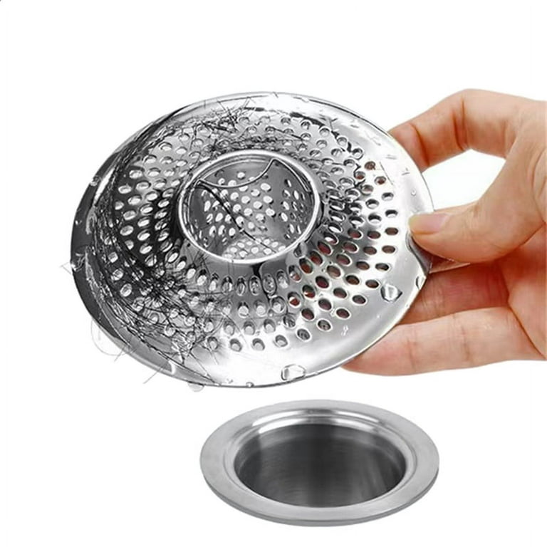Shower Mesh Bathtub Strainer with Chrome Ring for Bathtub Drain, Stainless  Steel
