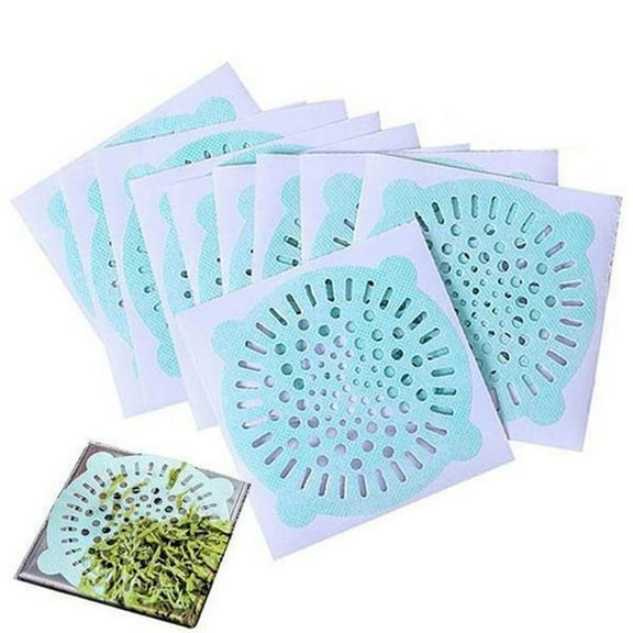 Drain Hair Catchers Cozival Disposable Drain Hair Catchers - 10-Pack Sink & Shower Strainers - Universal Fit & Adhesive Design - Prevents Clogs in Household Sewers - Easy-To-Use & Hygienic, Green