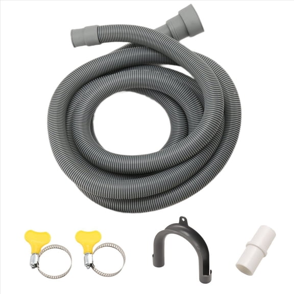 Drain Hose Extension Set Universal Washing Machine 10Ft, Include Bracket Connector and Clamps Hoses