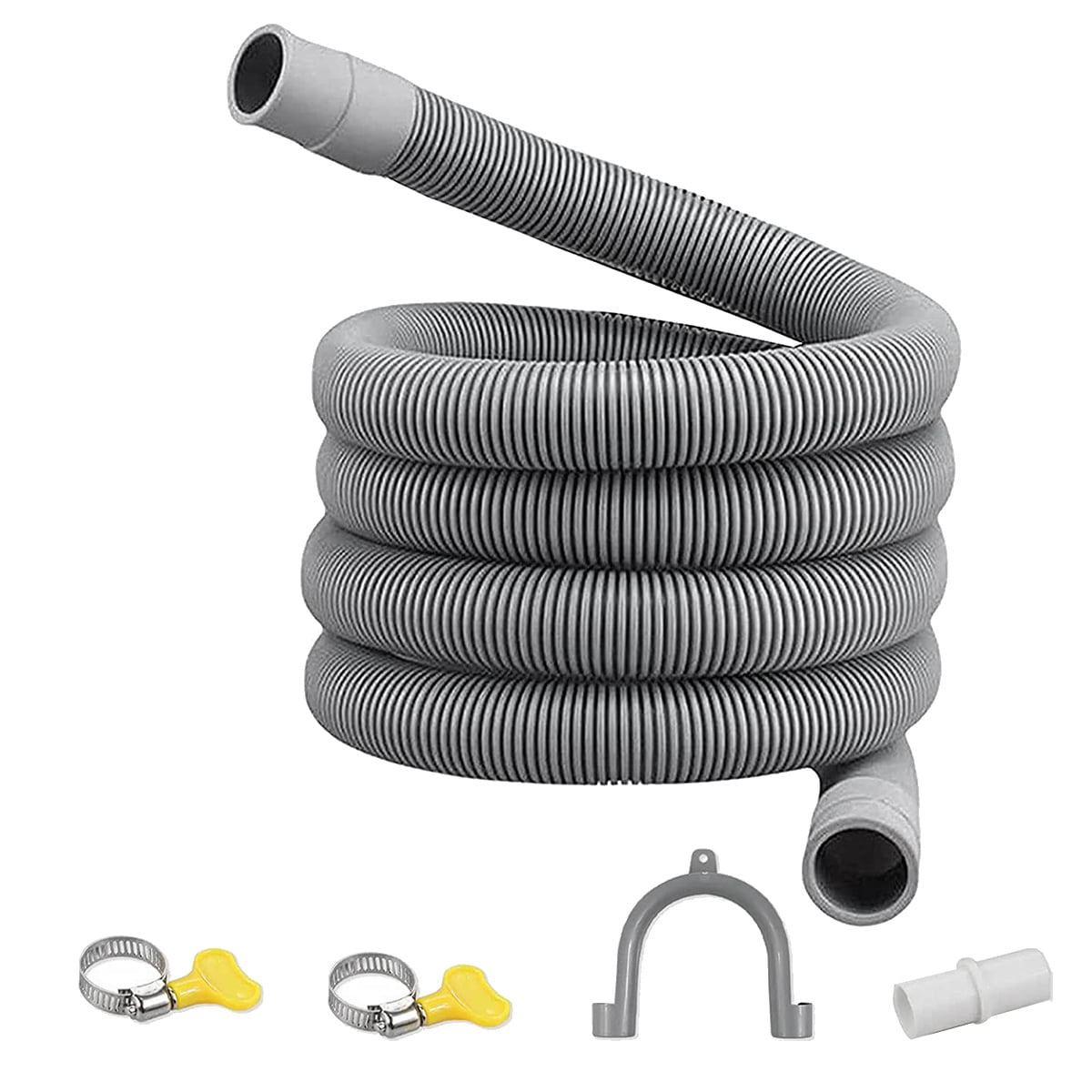 Drain Hose Extension Set Universal Washing Machine Hose 2M, Include Bracket Hose Connector and