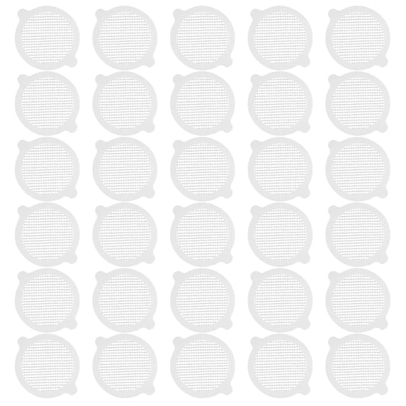 Drain Mesh Stickers Basdi Disposable Shower Drain Catchers (30-pcs) - Self-Adhesive Fiber Mesh Stickers for Kitchen & Bathroom - Prevents Clogs & Insects - Easy Peel & Stick, Sink Strainer Pads