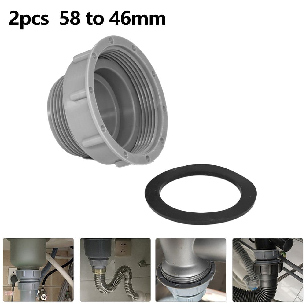 Drain Pipe Joint Sink Pipe Adapter Kitchen Accessories 2Pcs 3 Sizes ...