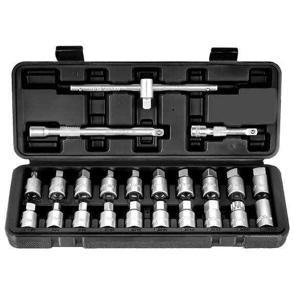 Drain Plug Socket Set 3/8" Drive 23pcs for Oil Sump Gearbox