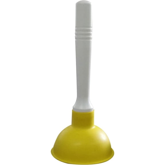 Drain Plunger, Small Hand Force Plumber Helper, Little 4 inch Cup Clog Remover, Tiny Rubber Unclogger in 9" Short Handle for Kitchen Sink, Bathroom Toilet, Shower Bath Tub (Yellow)