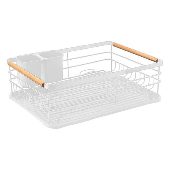 Drain Rack Dish Drainer For Kitchen Stainless Steel Tray With Built In Cutlery Holder 415 X 305 Cm Elegant Design