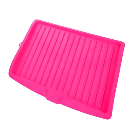 Drain Rack Draining Board Water Drain Tray Countertop Kitchen Organizer Household Dish Accessory Hot Pink - 17.6*12.1 In