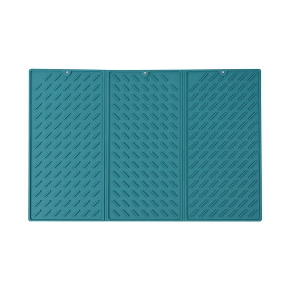 Drain Rack Silicone Dish Drying Mat Collapsible Trifold Kitchen Counter Mats for Versatile Usage Easy to Clean Heat
