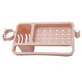 thumbnail image 1 of Drain Rack Sink Rack Soap Sponge Drain Shelf Storage Basket Bag Holder Adjustable Bathroom Holder Sink Kitchen Accessorie Pink, 1 of 9
