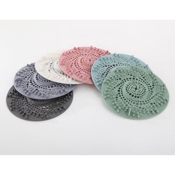 Drain Shield Anti-Clogging Drain Hair Catcher Cover- 3 Pack (Pink, White, Gray)