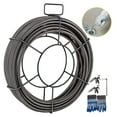 thumbnail image 1 of Drain Snake 50ft x 1/2in Sewer Cable Auger - Solid Core Drain Cleaner Cable, 65MN Steel with 4 Cutters for Kitchen Sink, Toilet, Sewer Pipe Cleaning, 1 of 7