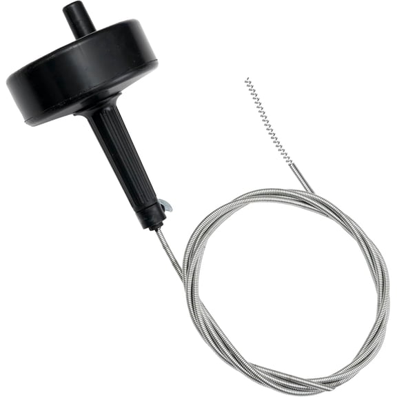 Captain Clog Drain Snake - 1/4 Inch Galvanized Plumber Snake Tool - 15 ft- Black/Silver